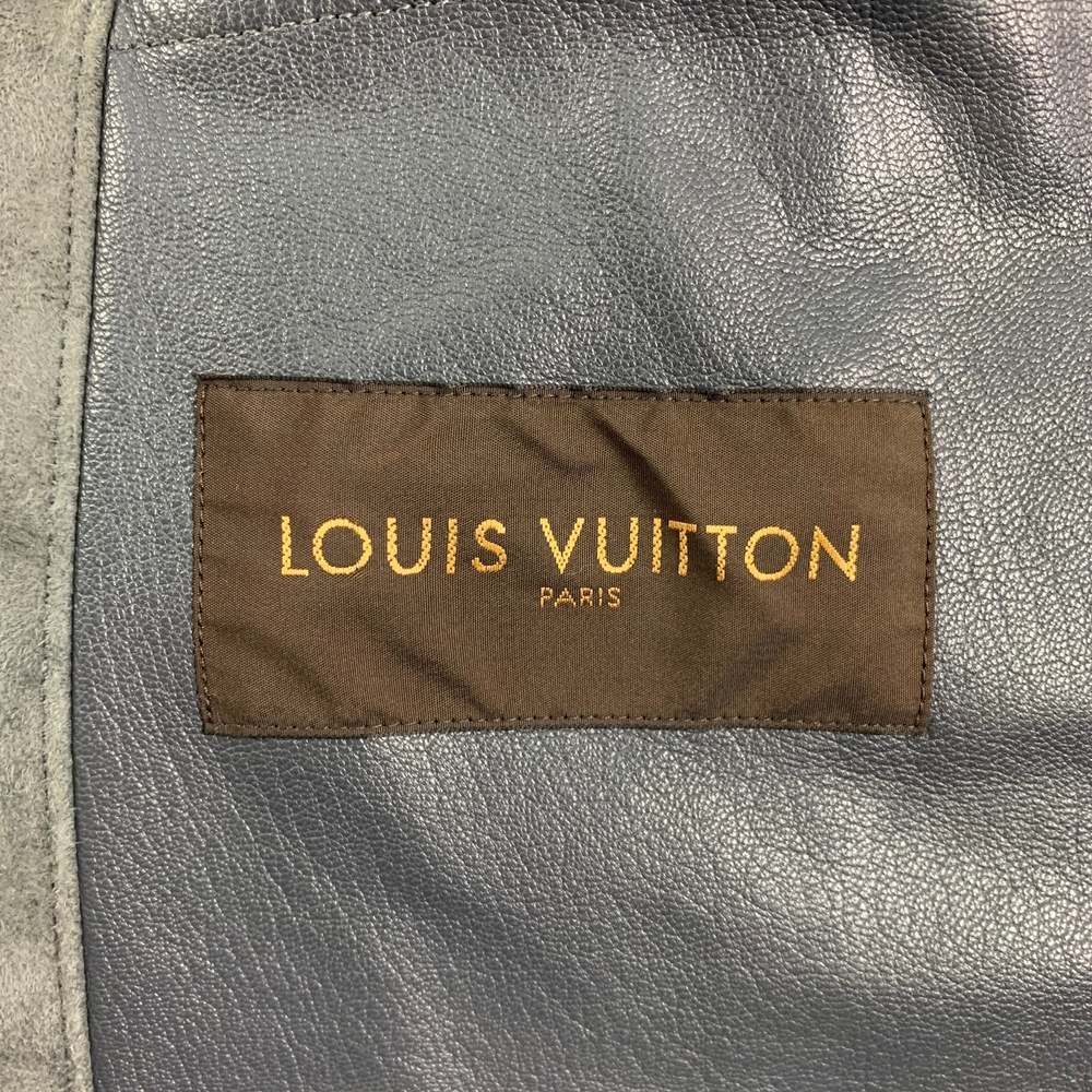 LOUIS VUITTON Grey Suede Leather Zip Up Jacket - Picture 8 of 8